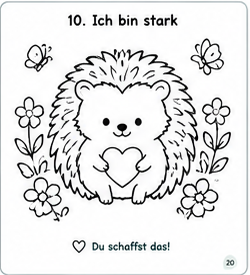 Ausmalbild Igel: Ich darf es mir gemütlich machen.